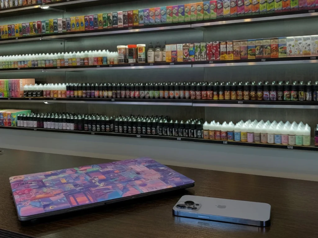 Explore a vibrant shelf of premium vape juices and e-liquids at our popular CBD store in Owasso, perfect for vapers seeking variety and quality.