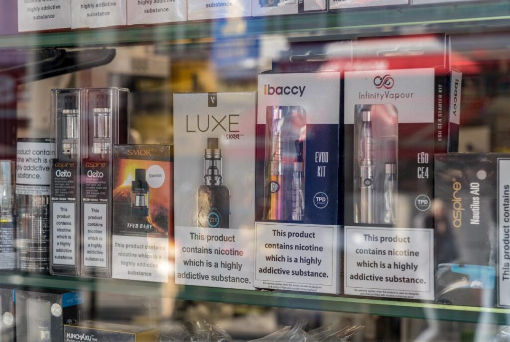 Premium vape kits and accessories with health warnings—trusted brands available at Head Shop Sapulpa.