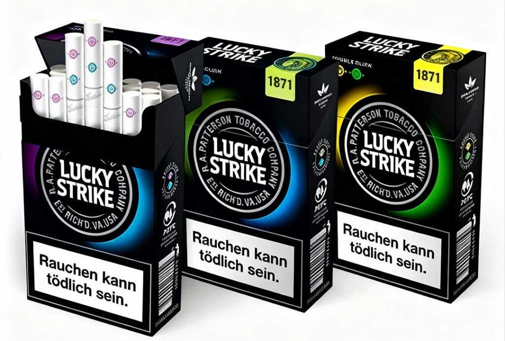 Lucky Strike Click & Double Click capsule cigarettes displayed at Tobacco Store Broken Arrow.