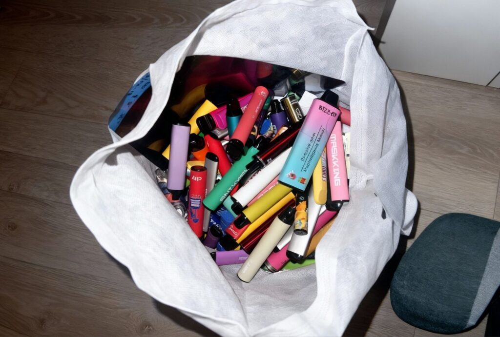 Bag packed with premium disposable vapes – huge selection at Vape Shop Sapulpa.