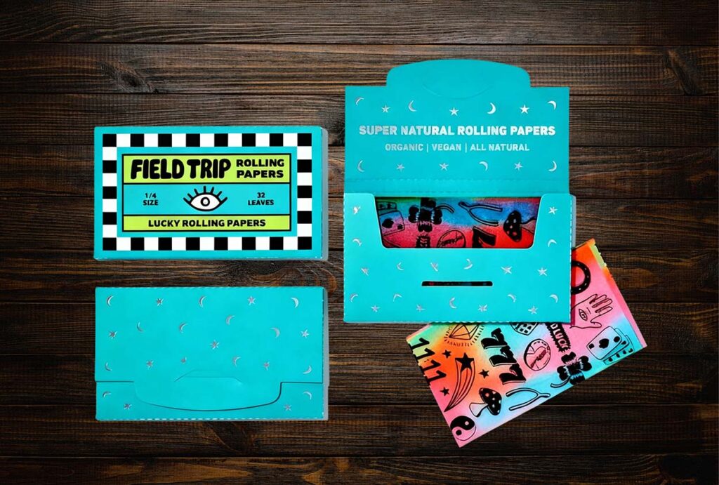 Field Trip Lucky organic rolling papers Tulsa – psychedelic design, vegan & all natural