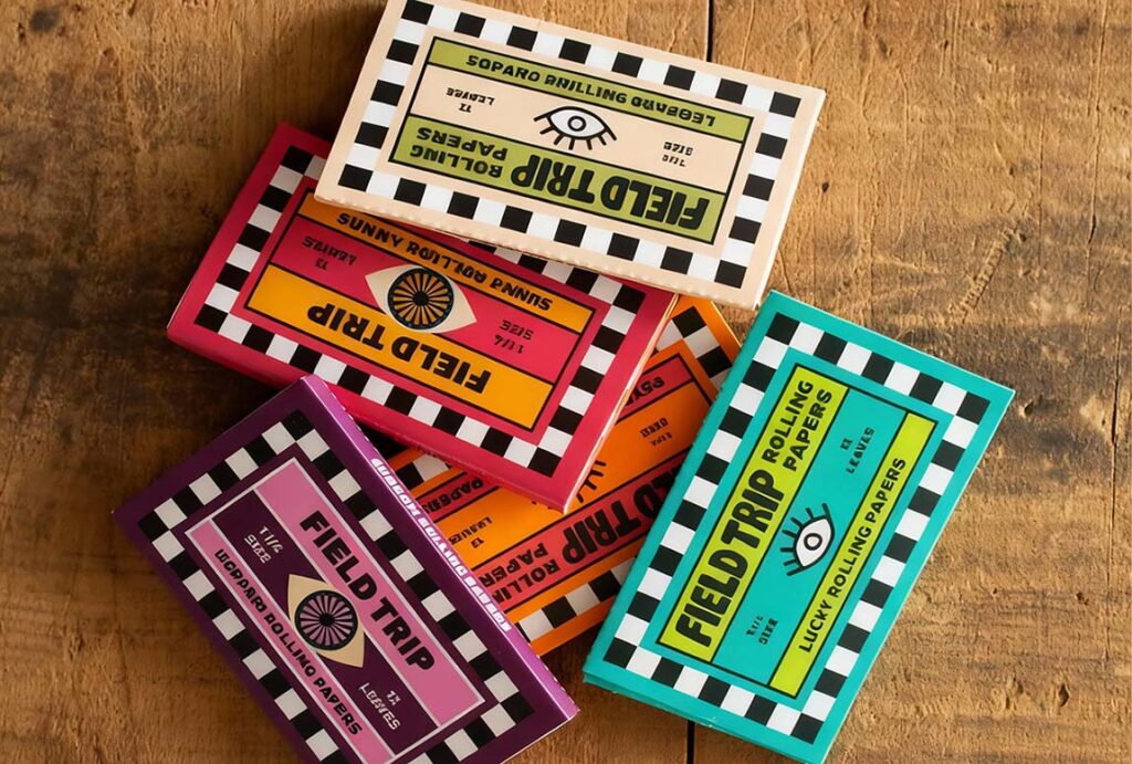 Field Trip premium hemp rolling papers Tulsa – Leopard, Sunny, Lucky designs now available