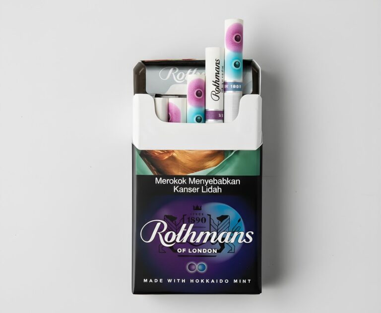Rothmans of London Hokkaido Mint cigarettes with flavor capsules found at a Tobacco Shop Tulsa specialized retailer.