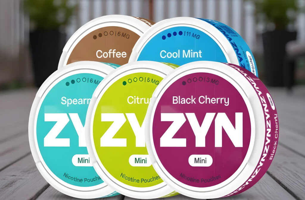 Variety of Zyn nicotine pouch flavors like Coffee and Black Cherry available at our tobacco shop Houston location.