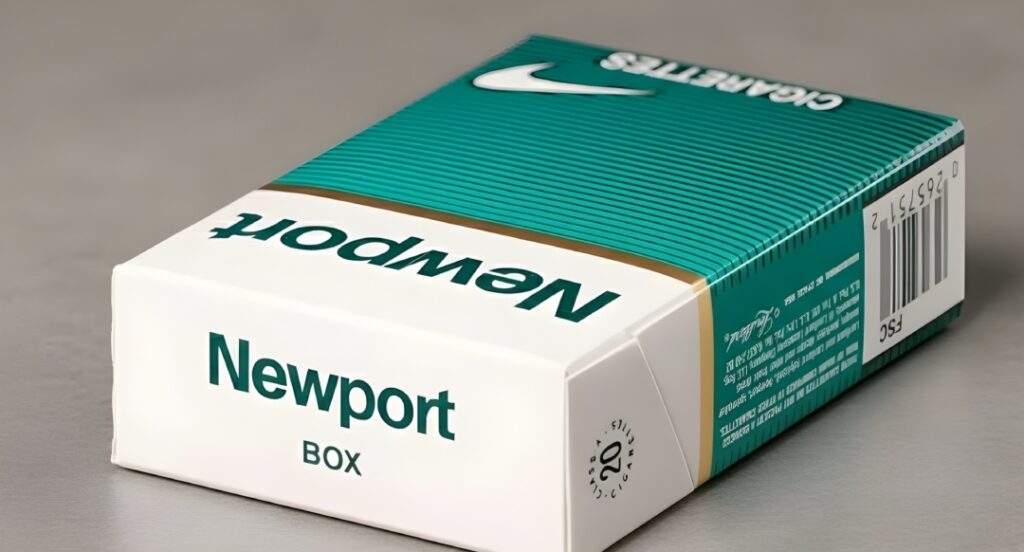 Cigarette shop Tulsa selection of Newport brand soft packs and box cigarettes displayed for sale in a tobacco outlet.