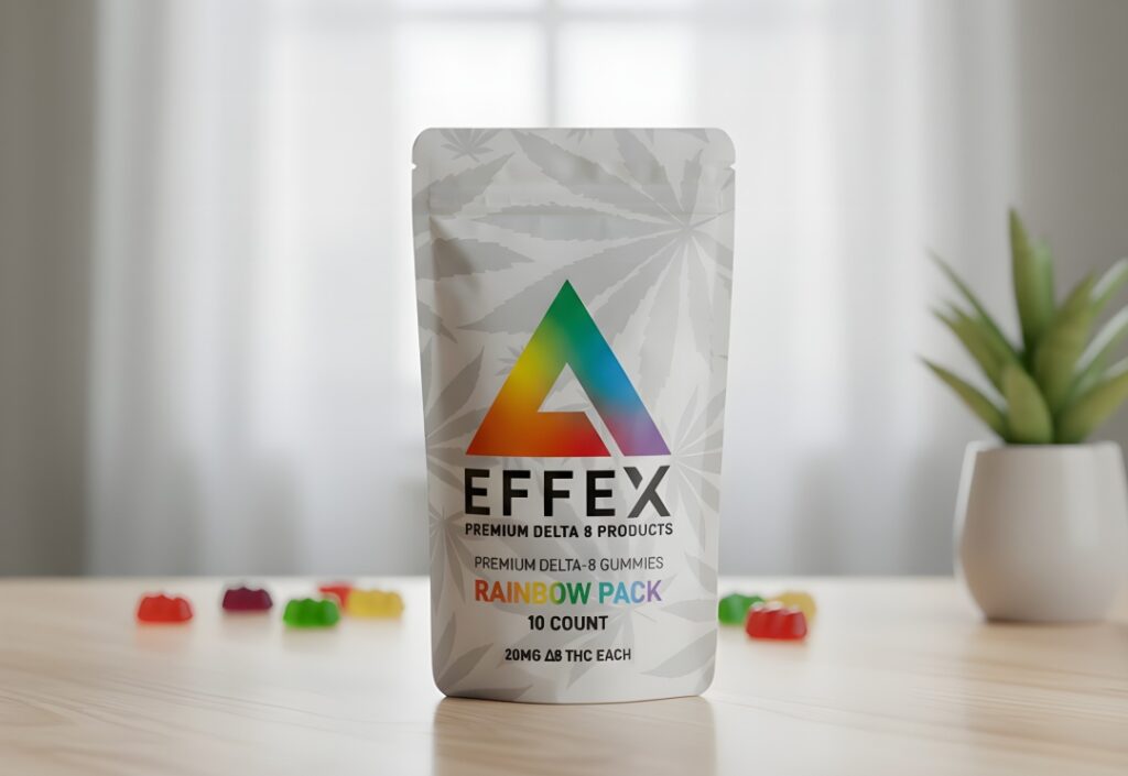 Effex Rainbow Pack Delta 8 THC gummies 10 count 20mg each, a top-selling edible found at our expert CBD shop Tulsa site.