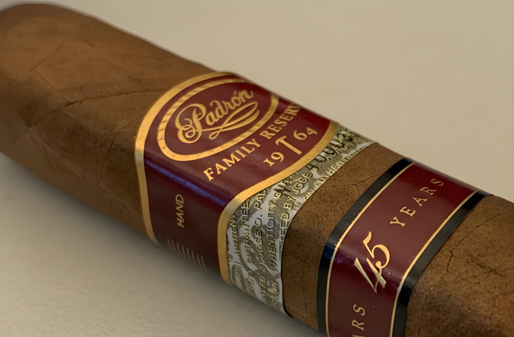 Premium Padrón Family Reserve 45 Years cigar with a rich Maduro wrapper available at our cigar store Houston.