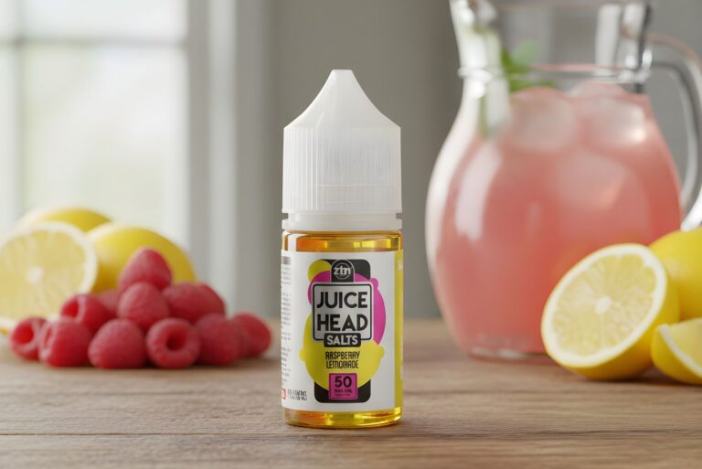 Raspberry Lemonade Juice Head Salts 50mg nicotine e-liquid, a top-selling salt nicotine flavor at your vape shop Houston.