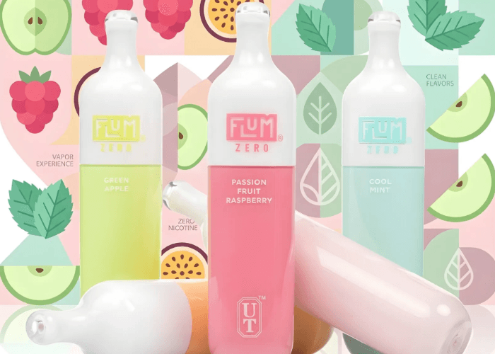 Flum Zero nicotine disposables in Green Apple and Cool Mint flavors, a top choice at any vape shop Tulsa for clean vapor.