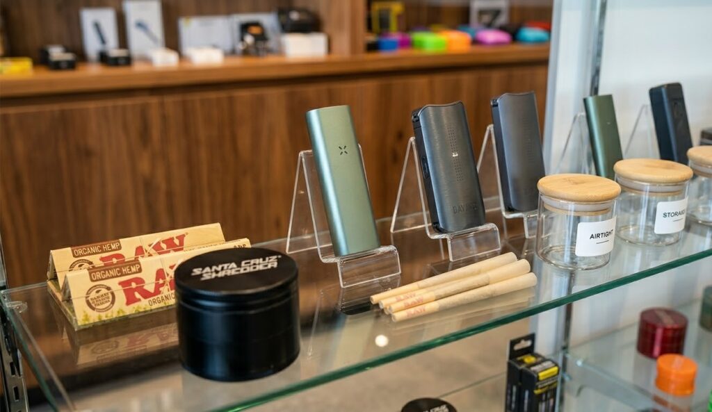 Premium dry herb grinders, vaporizers, and storage jars available for purchase at this smoke store Sapulpa location.
