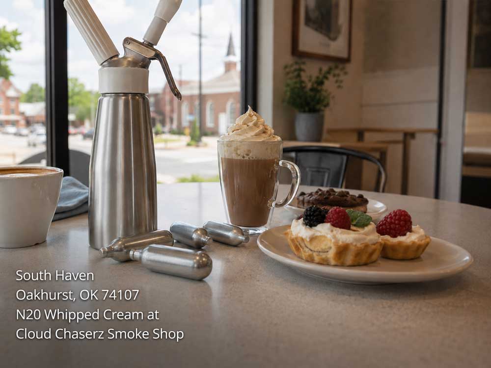 Buy N2O whipped cream chargers near Sapulpa at Cloud Chaserz Smoke Shop, serving South Haven and Oakhurst, OK.